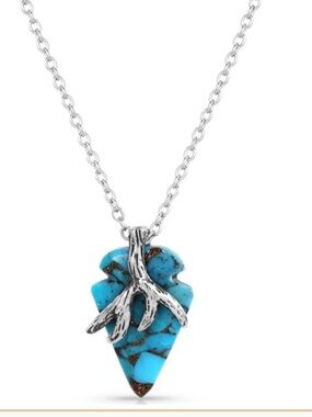 Montana Silversmiths, Antlers Point Turquoise Arrowhead Necklace